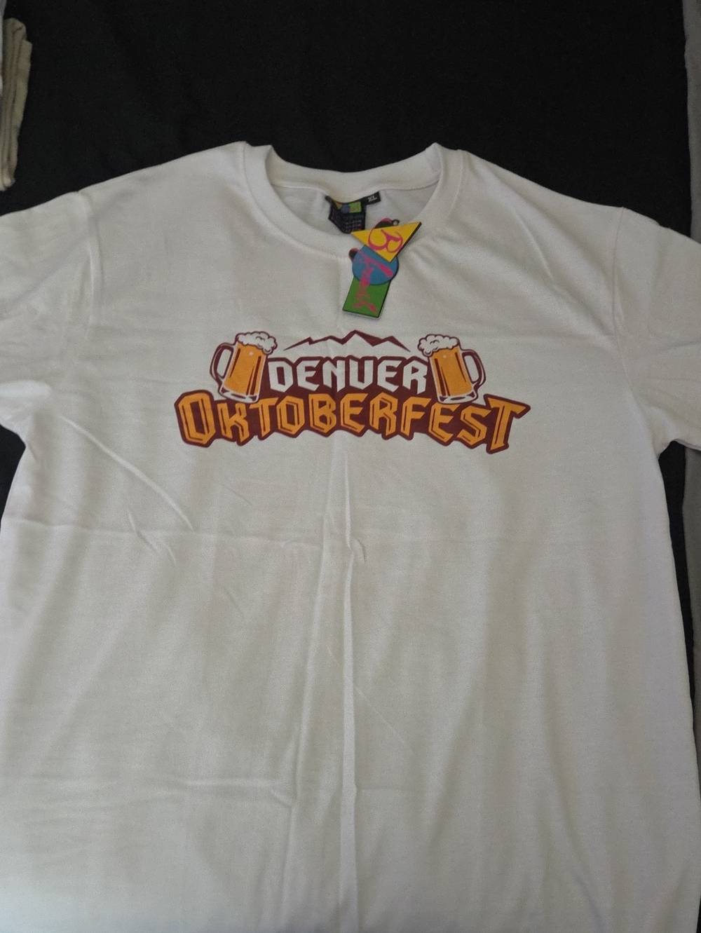 fresh White Denver Oktoberfest Graphic Tee with Amber & Brown Accents